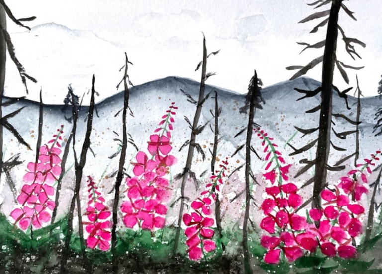 Yukon flowers watercolor